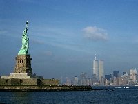 Statue of Liberty and the World Trade Towers
